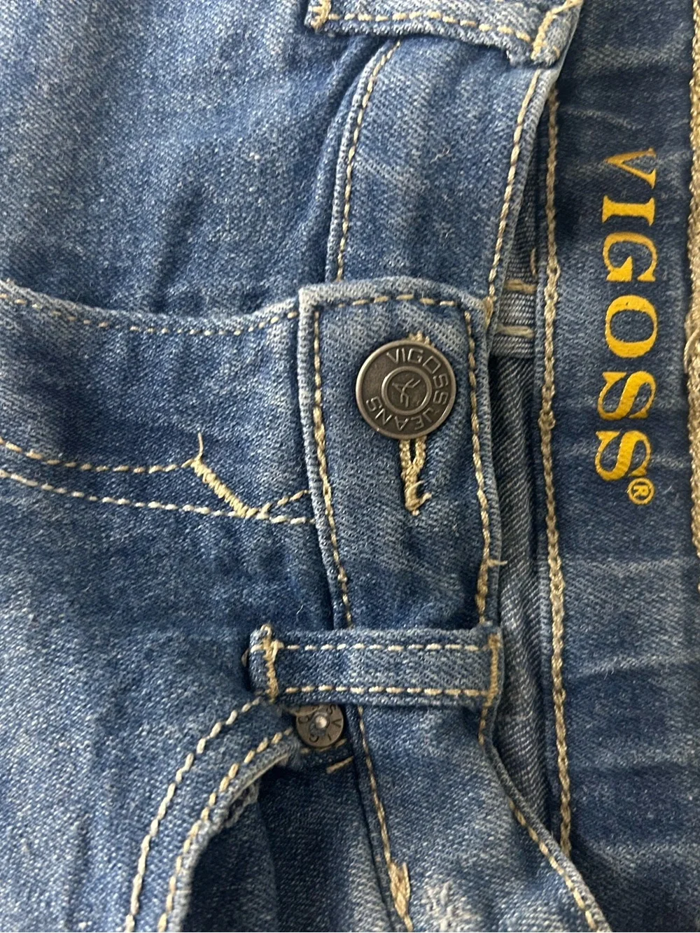 Vigoss Blue Denim Shorts with White Crochet Hem